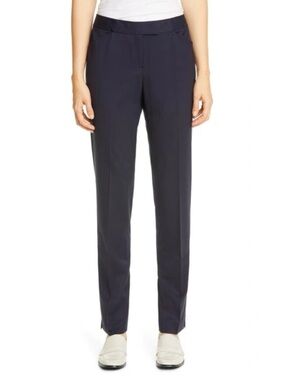 Lafayette 148 New York Irving Straight Leg Trouser Career Pants Ink Dark Navy 6